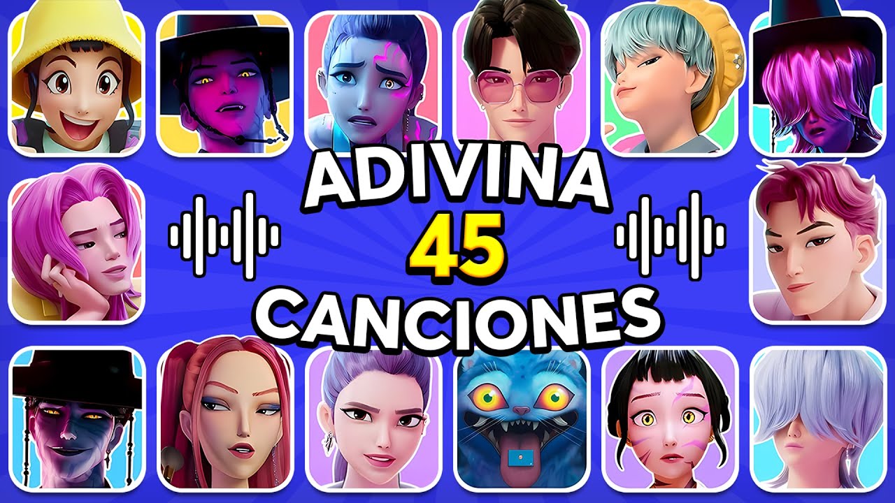 Adivina 45 CANCIONES de LAS GUERRERAS DEL K-POP🤯🎶 K-Pop Demon Hunters 😍Jinu🔥Rumi💜Adivina Rey Quiz