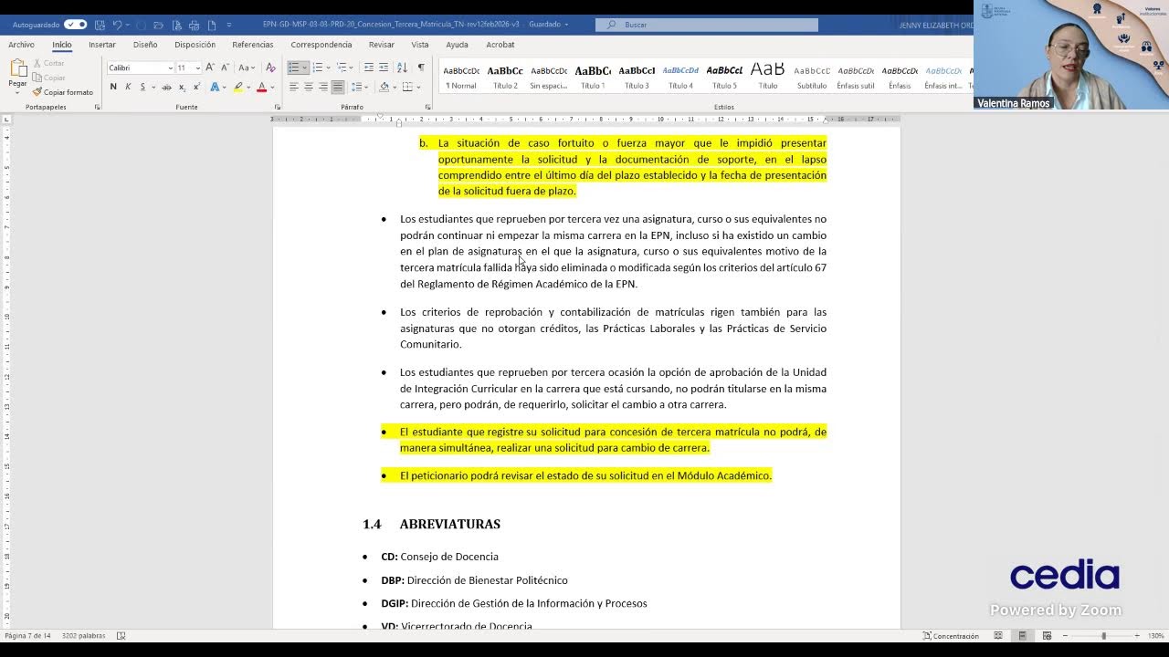 Segunda Sesión Extraordinaria del Consejo de Docencia-18/2/2026