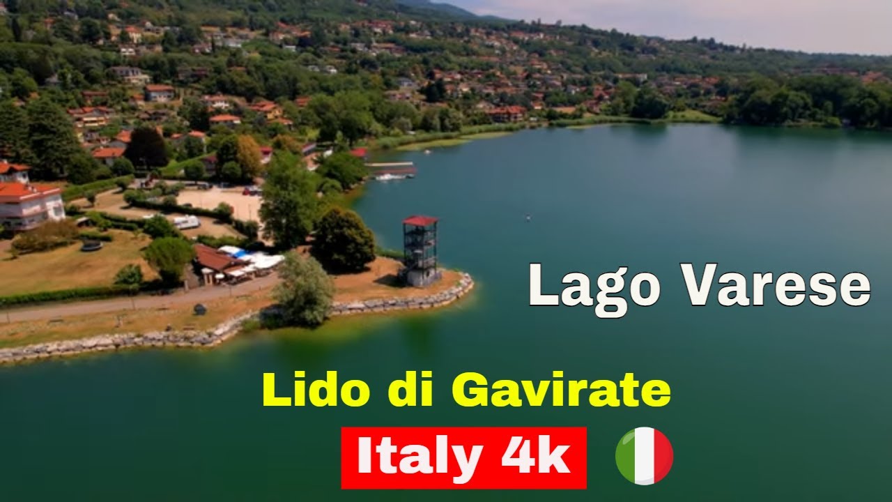 Lake Maggiore - Lago Varese ITALY 4k   Walking Tour Lido di gavirate
