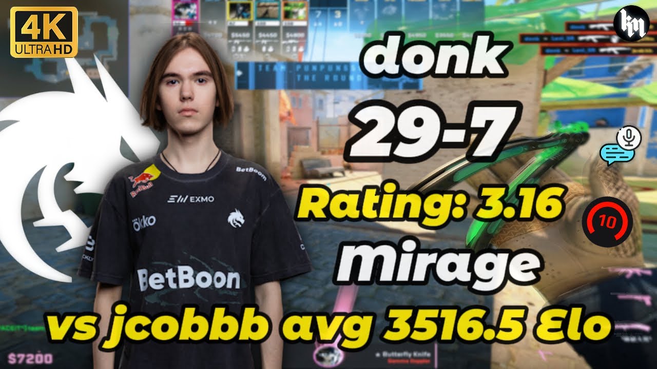 🔥donk (29-7) vs jcobbb avg 3516.5 Elo (mirage) | Dec 22, 2025 #cs2 #donk