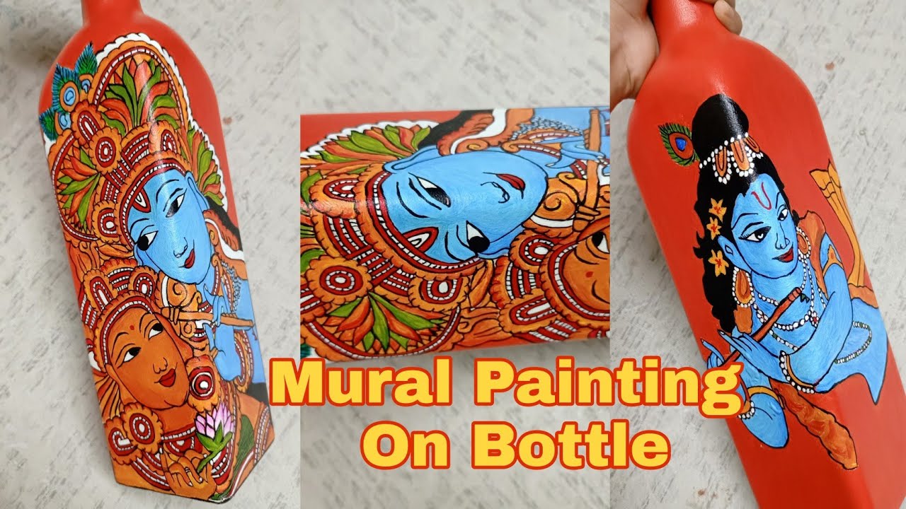 Mural Painting On Bottle In Malayalam l Bottle Art of Radhakrishna l Customized Work
