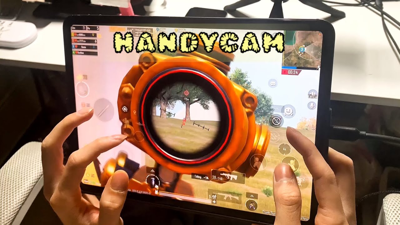 HANDYCAM 5 finger IPAD PRO 2018 PUBG MOBILE