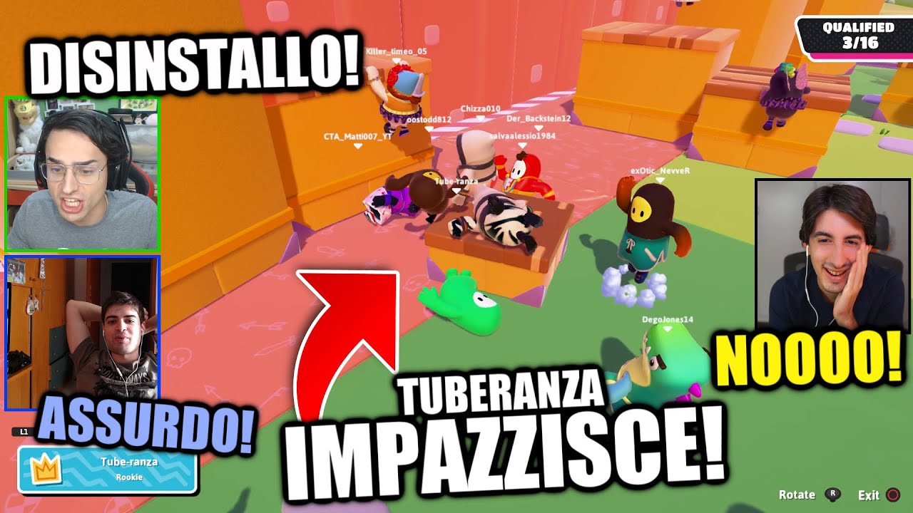 TUBE IMPAZZISCE e DISINSTALLA FALL GUYS STAGIONE 2 🤣 w/ @Tuberanza e @Blaziken68x