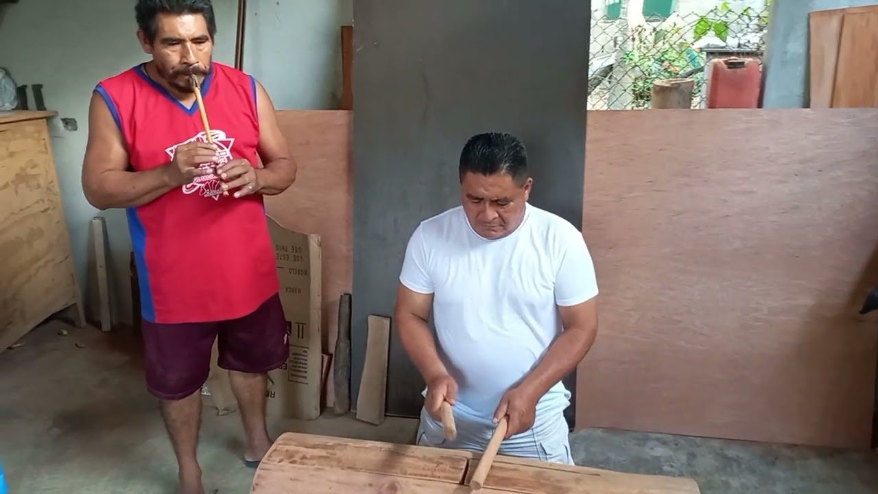 musica prehispánica con tunkul y flauta de pochó
