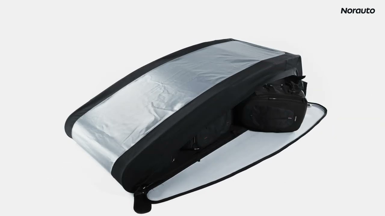 Coffre de toit pliant NORAUTO Bermude Flex en tissu gris 340L disponible sur Norauto.fr