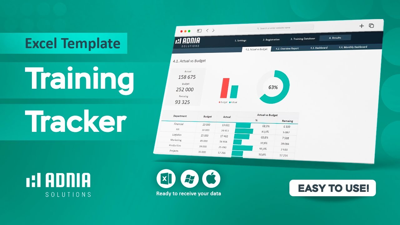 Training Tracker Excel Template | Monitor Employee Training & Progress