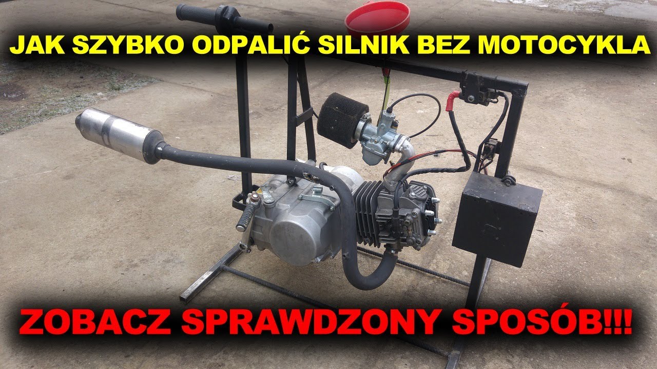 Stojak na silnik / czyli jak szybko odpalić silnik na krótko bez motocykla i sprawdzić czy działa