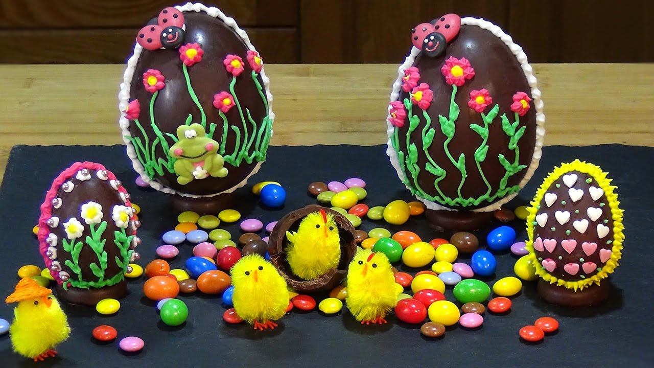 Recetas Huevos de chocolate decorados (Huevos de Pascua). Loli Domínguez - Paso a paso. Tutorial