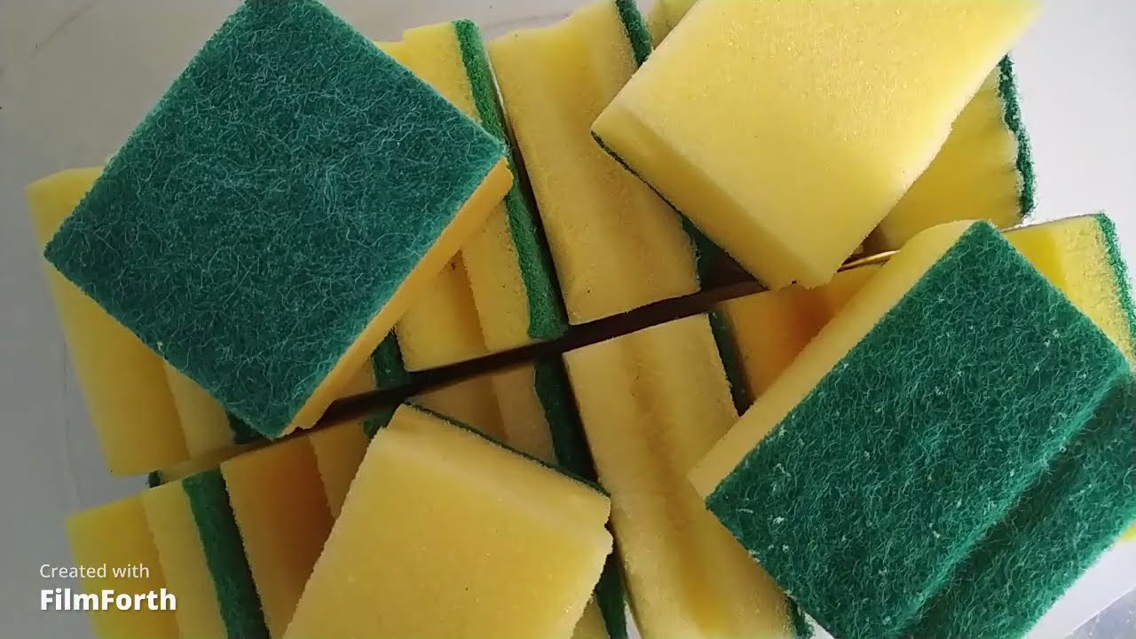 Kitchen Sponges Dry Scours Off Compilation | Sponge ASMR