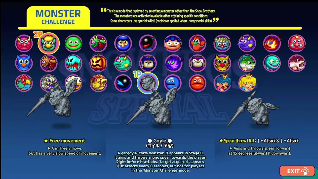 snow bros special, all monster challenge unlocked