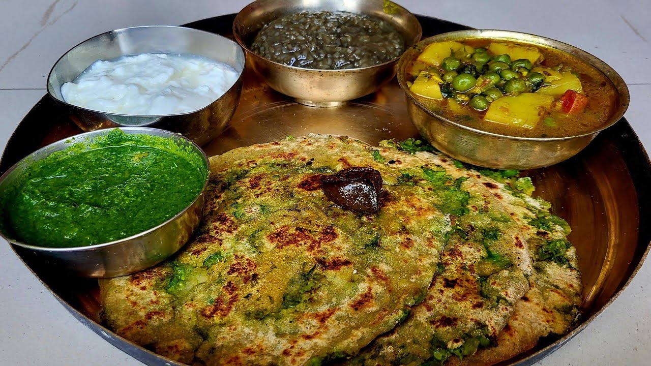 😋कचरस के खीर के साथ हरे मटर के पराठा|Hare Matar Ka Paratha|Kachras Ki Kheer||Bhojpuri Recipe|