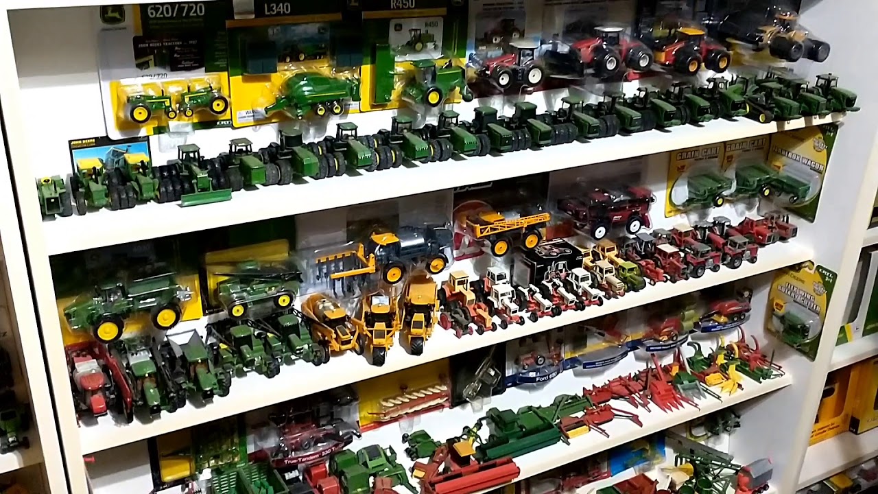 My toy farm tractor collection room.