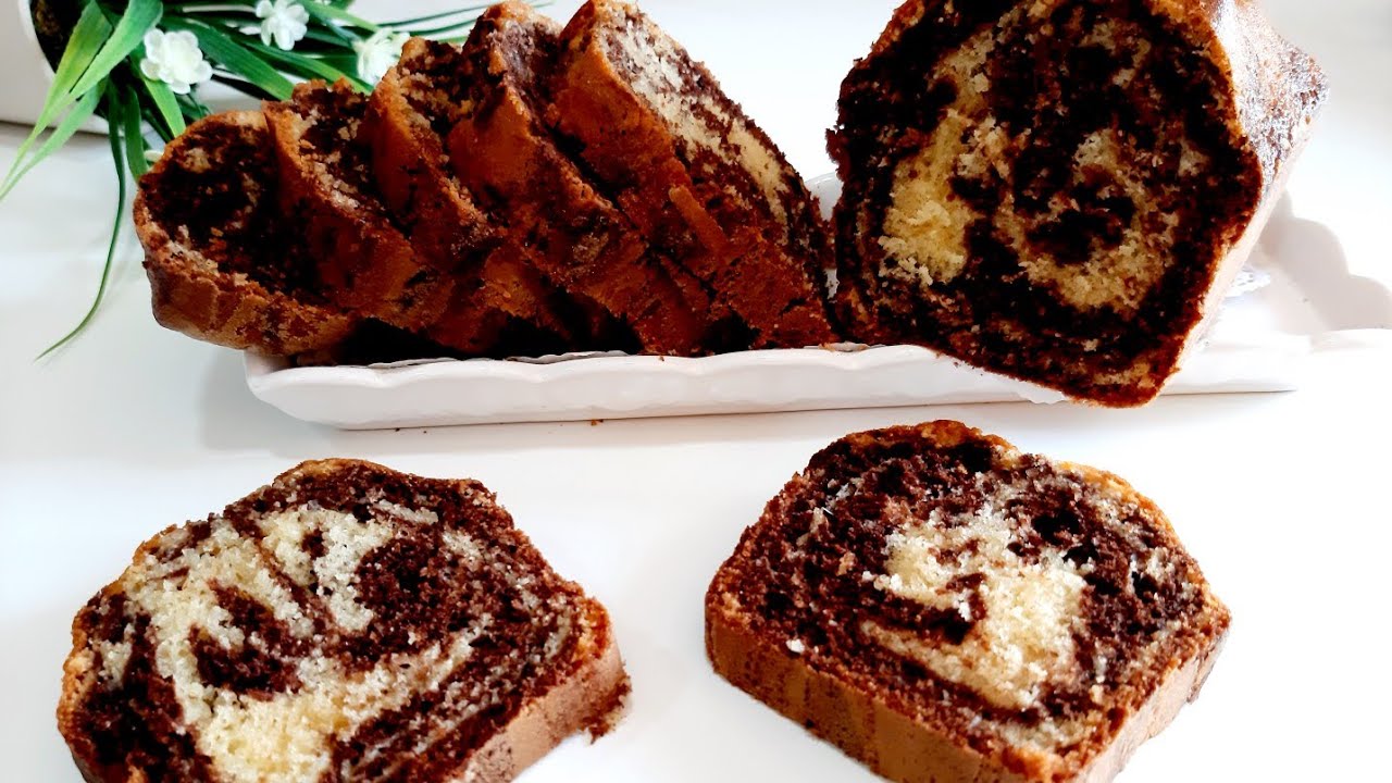 Cake marbré au yaourt | yogurt marble cake | كيك رخامي  بالياغورت
