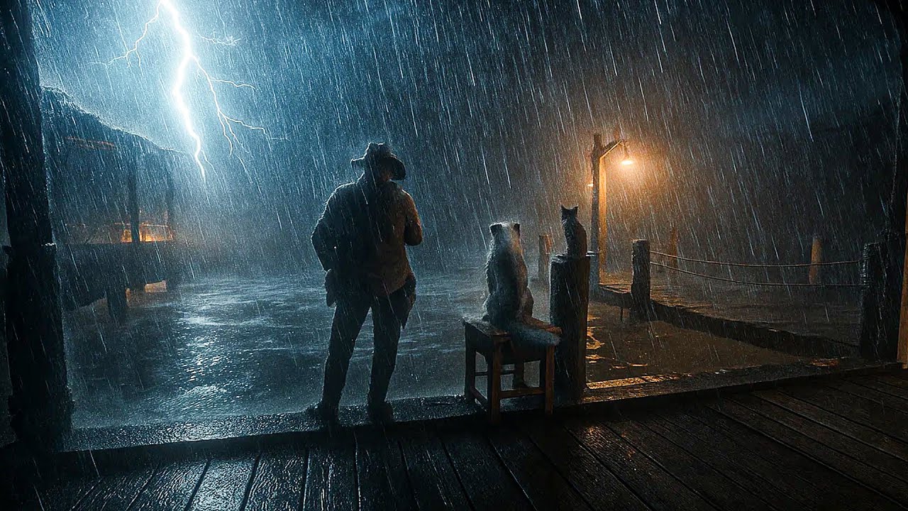 Taking Shelter on the Porch With My Pets During Heavy Thunderstorm | RDR2 ASMR