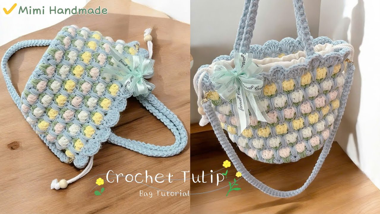 Móc Túi Hoa Tulip Màu Sắc Xinh Xắn 🌷 Crochet Tulip Bag | Easy Crochet Tutorial