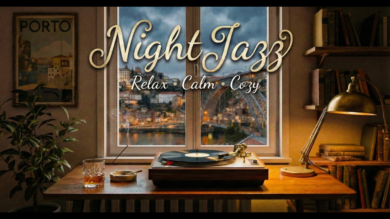 Rainy Night in Porto - Deep Smooth Jazz & Rain Ambience | Background Music for Work & Focus