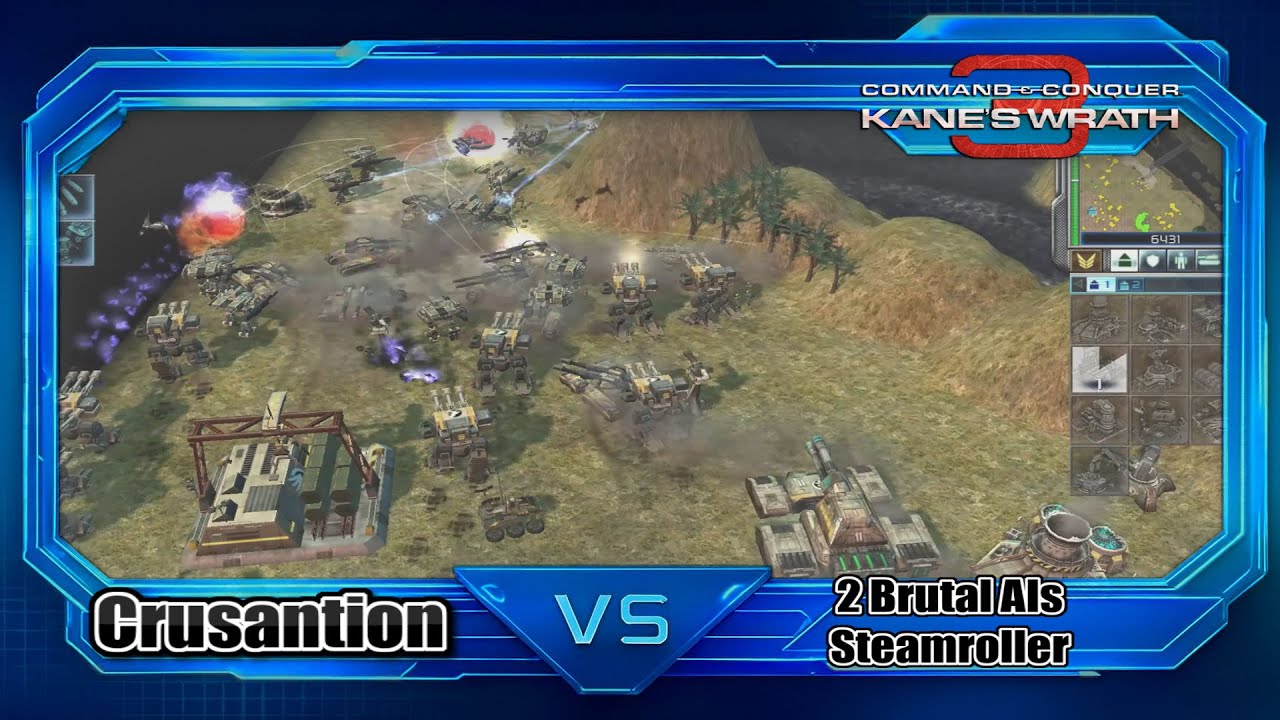 CNC 3 Kane's Wrath Steel Talons vs 2 Brutal AIs - Steamroller (Scrin)
