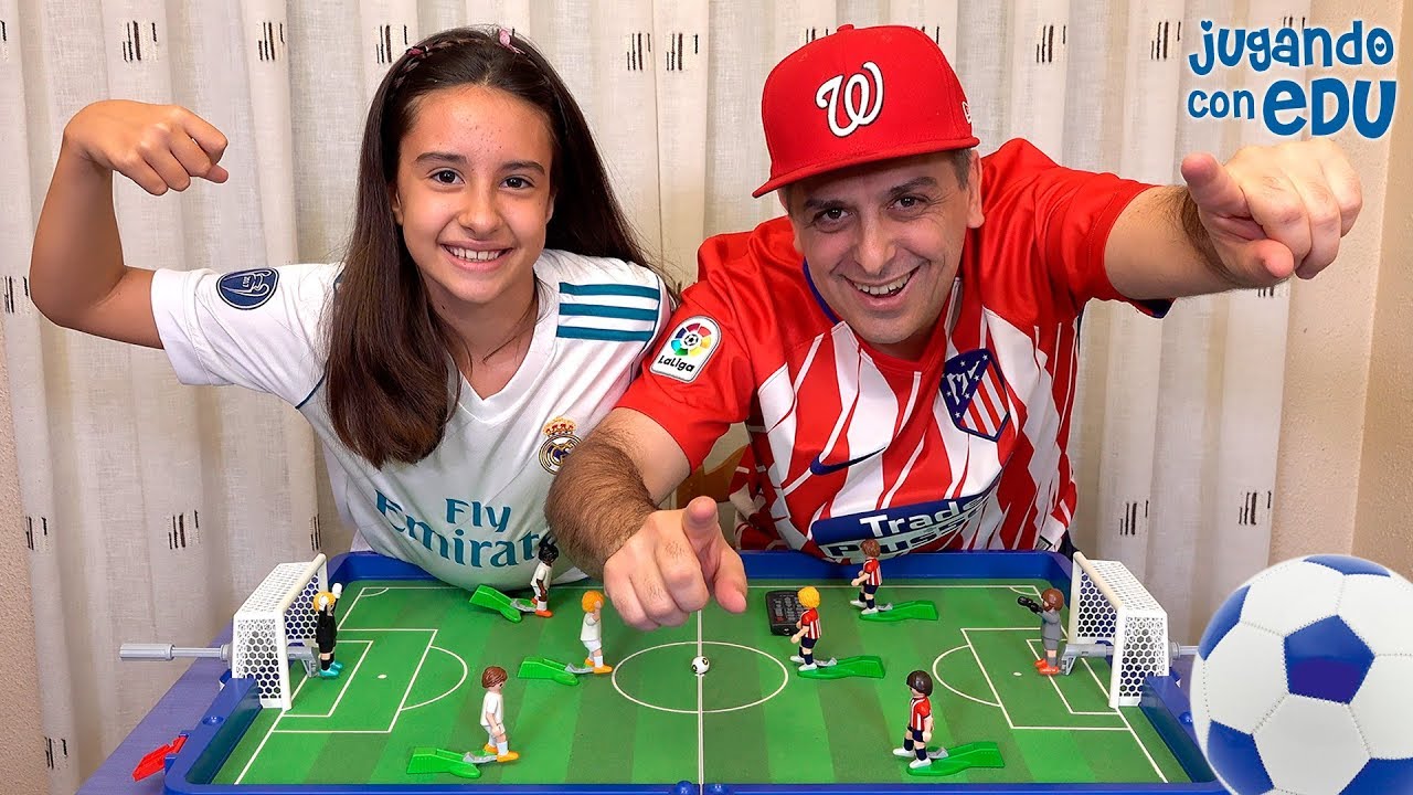 Partido REAL MADRID vs ATLÉTICO DE MADRID con Playmobil. Máxima rivalidad padre e hija.