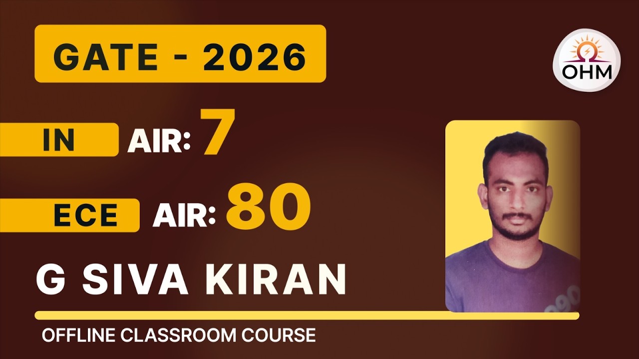 AIR 7 (IN) & AIR 80 GATE 2026 (ECE) 🔥 | G Siva Kiran's Strategy LIVE | First Reaction