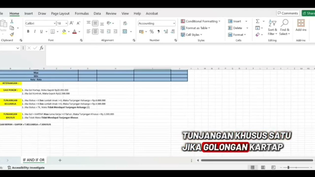 CARA MENGGUNAKAN RUMUS IF AND & IF OR