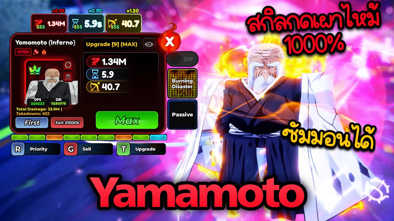 รีวิว Yamamoto บัฟ 0.1% ตัวลับใหม่ประตูลับ สกิลกดเผาไหม้ 1000% ซัมมอนได้ | Anime Crusaders