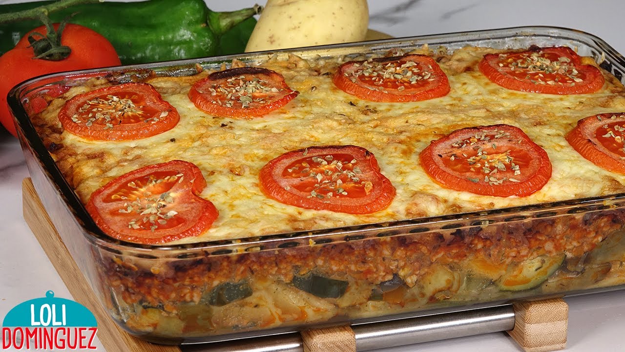 Pastel de carne, papas y verduras.  Delicioso que cunde mucho y que gusta a toda la familia