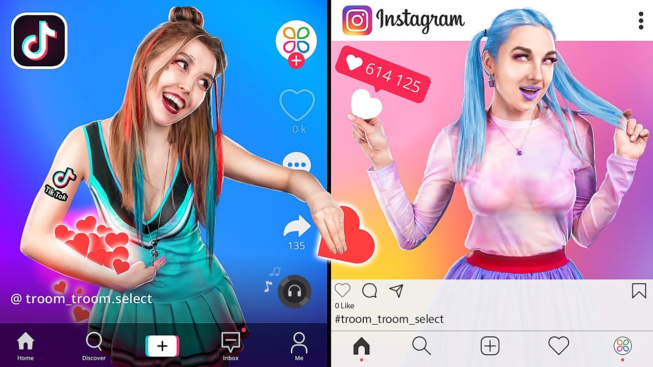 Instagram Meisje vs TikTok Meisje