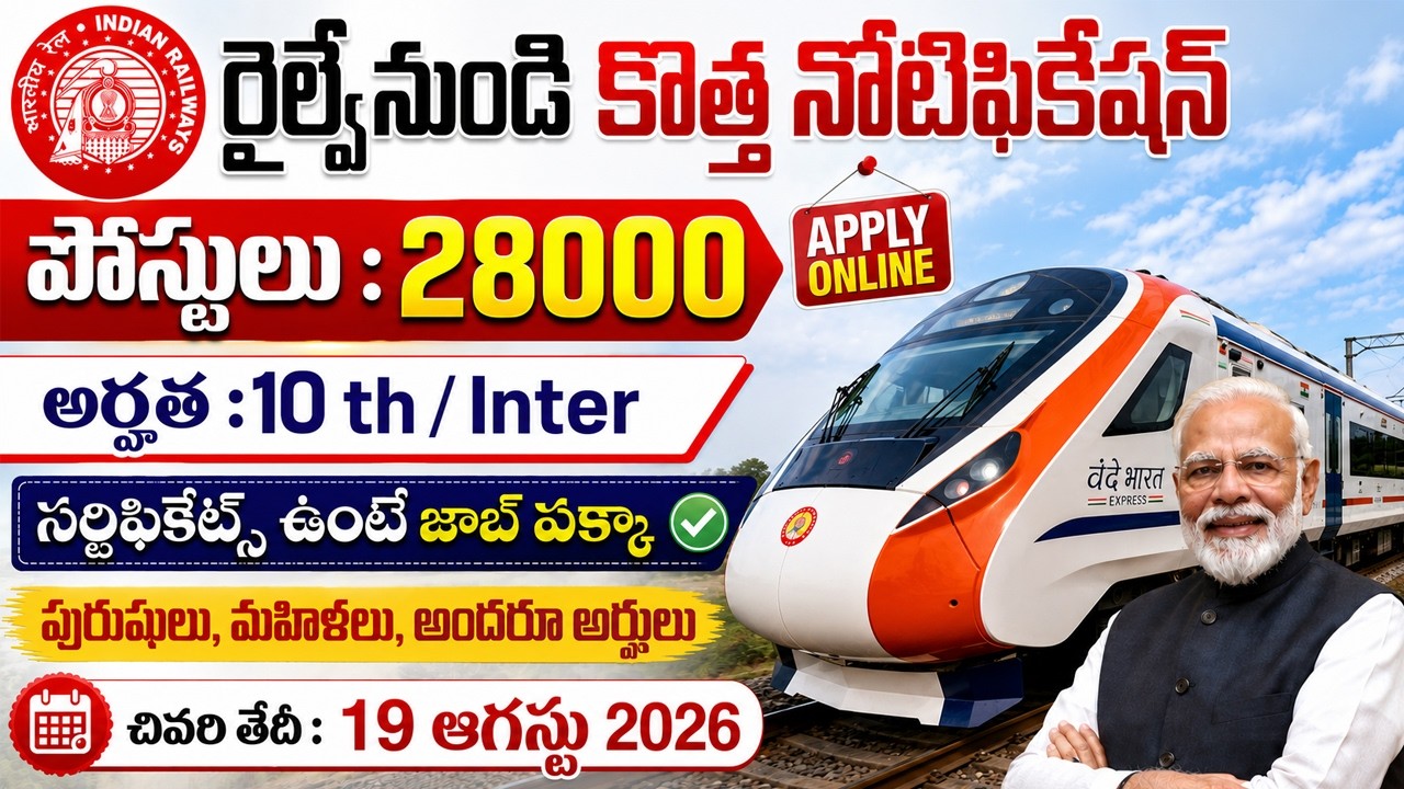 Massive Railway Department Notification 2026 | RRB Railway Recruitment 2026 | Latest Jobs In Telugu