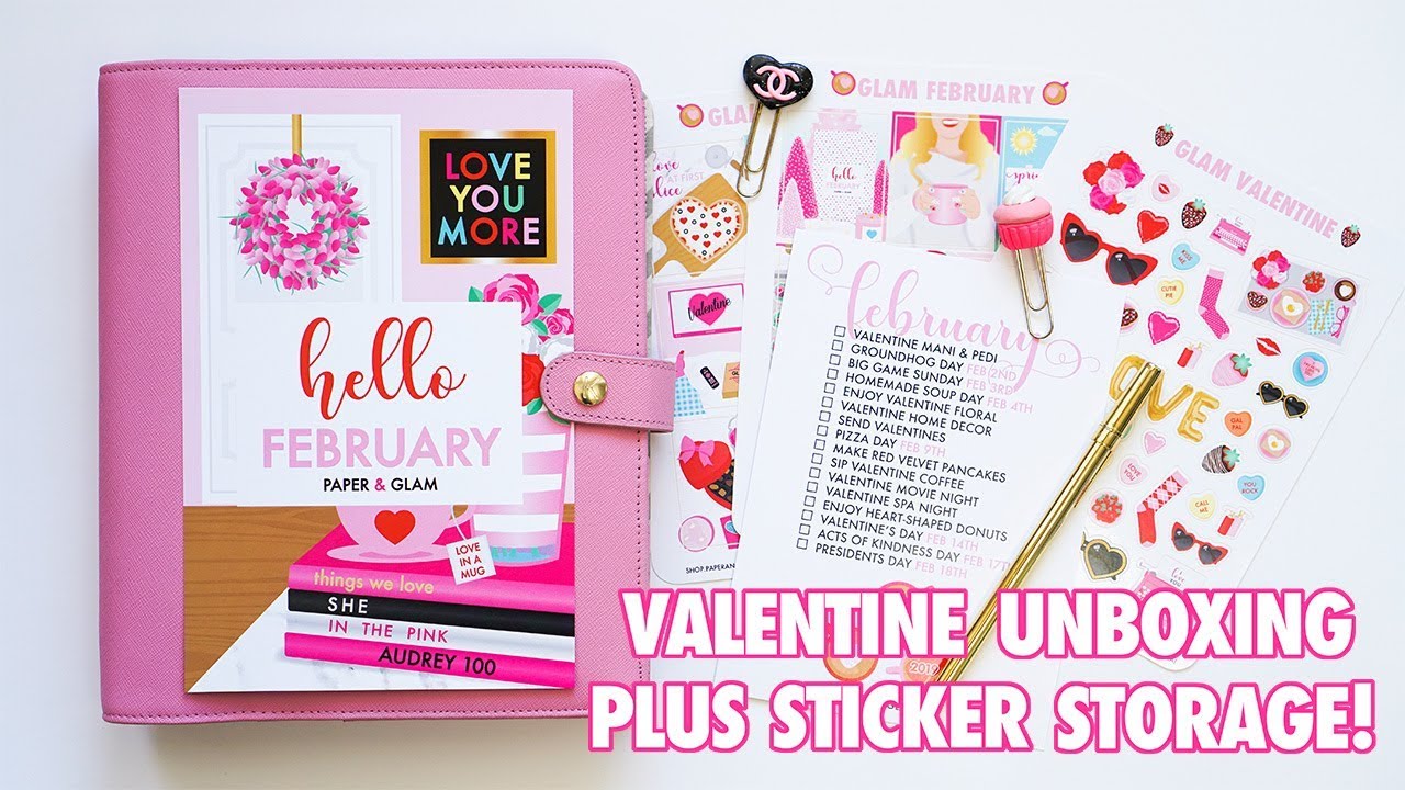 Glam February Planner Collection Unboxing + How To Organize Planner Stickers