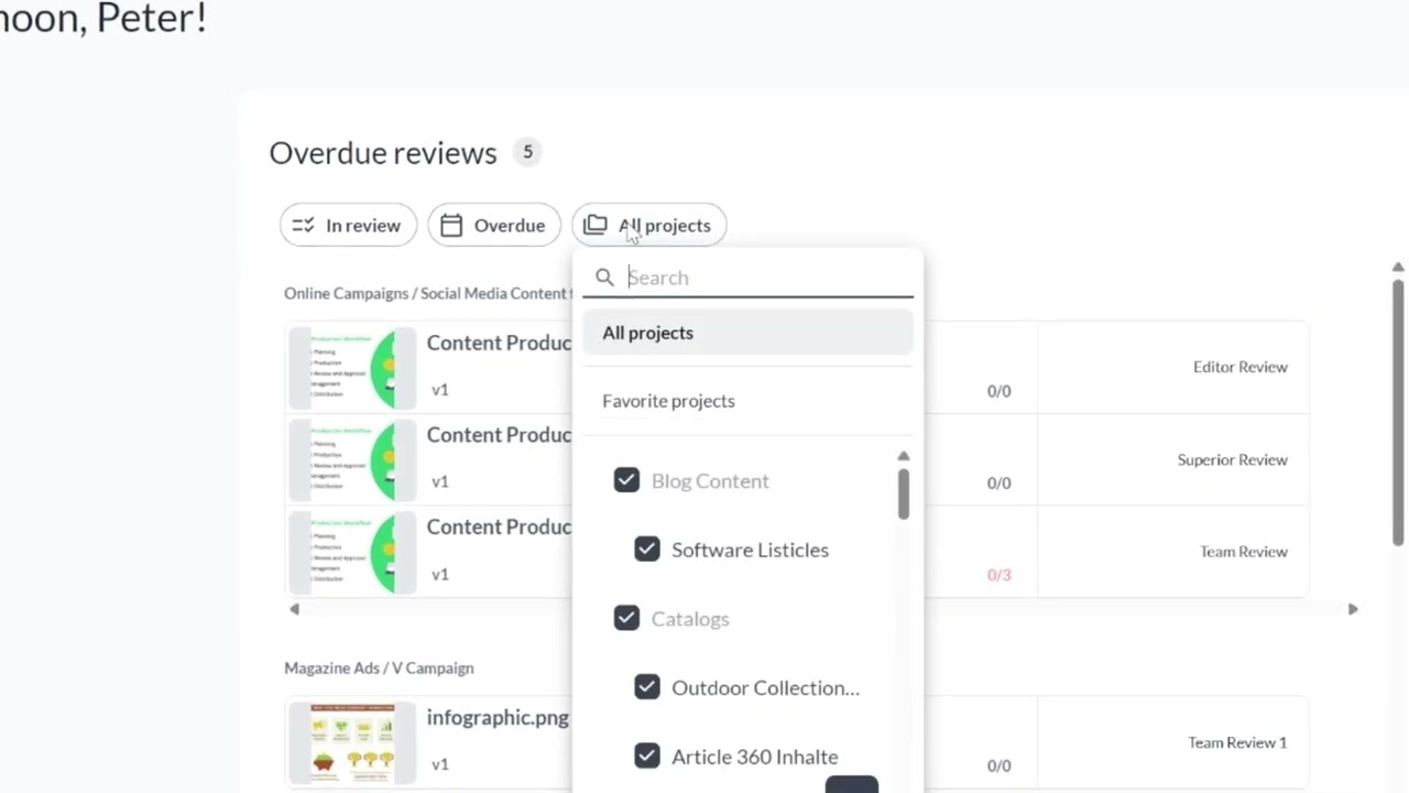 How to Use the Filestage Home Page to Stay on Top of Your Reviews