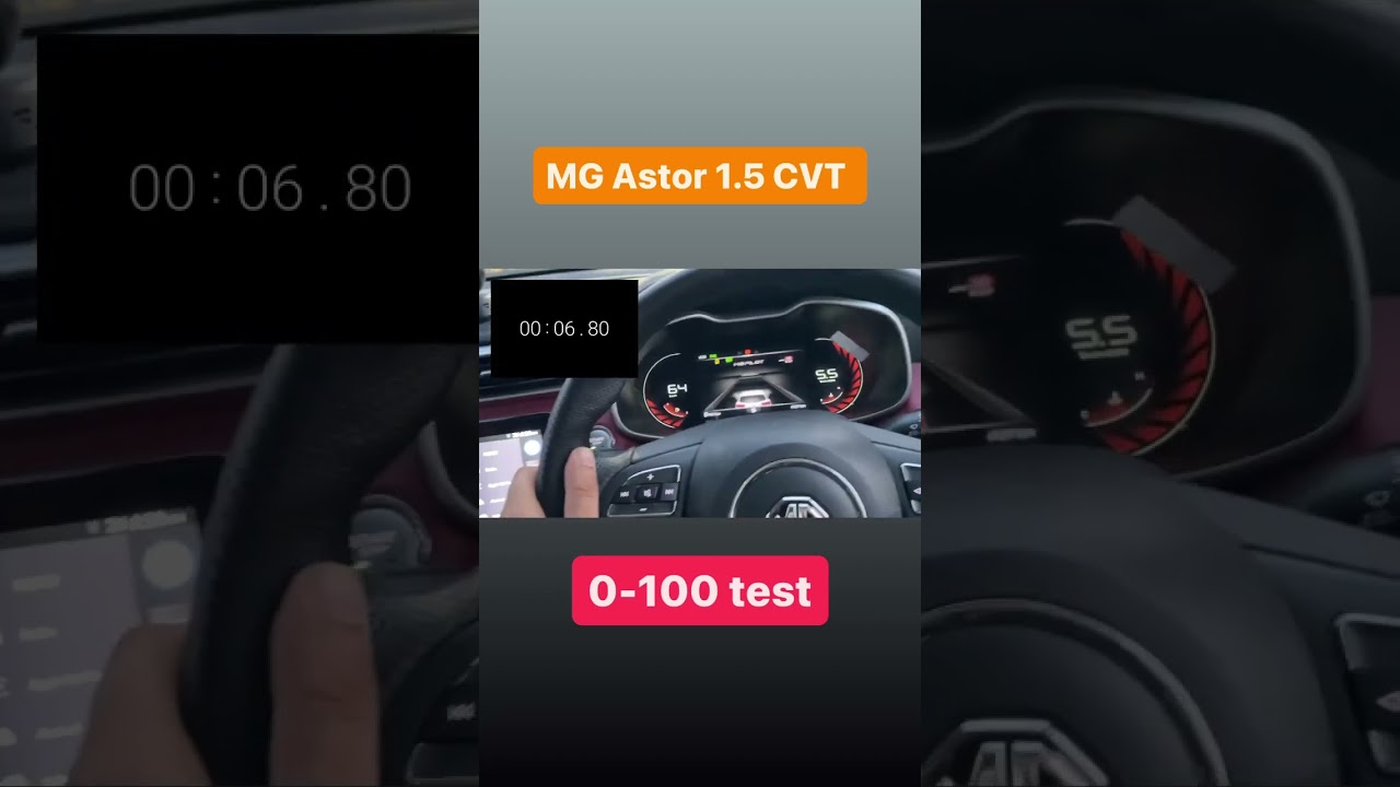 Mg Astor 1.5 CVT performance test 0 to 100