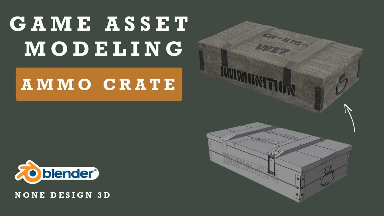 Ammo Crate Box Modeling - Game Asset / Blender 3.5