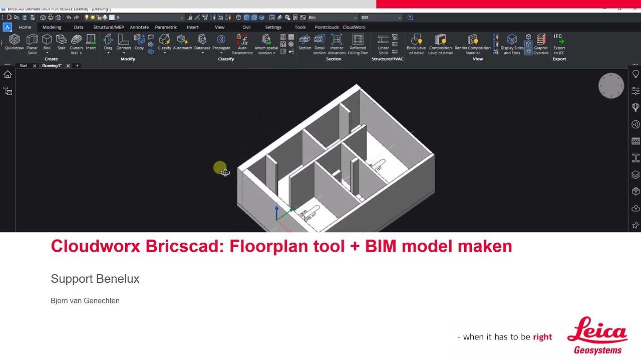 Cloudworx voor Bricscad - puntenwolk naar BIM
