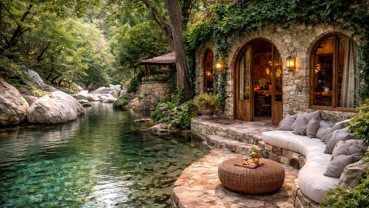 Spring Forest Escape • Flowing River & Birds • Relaxing Nature Atmosphere • 8 Hours • 4K