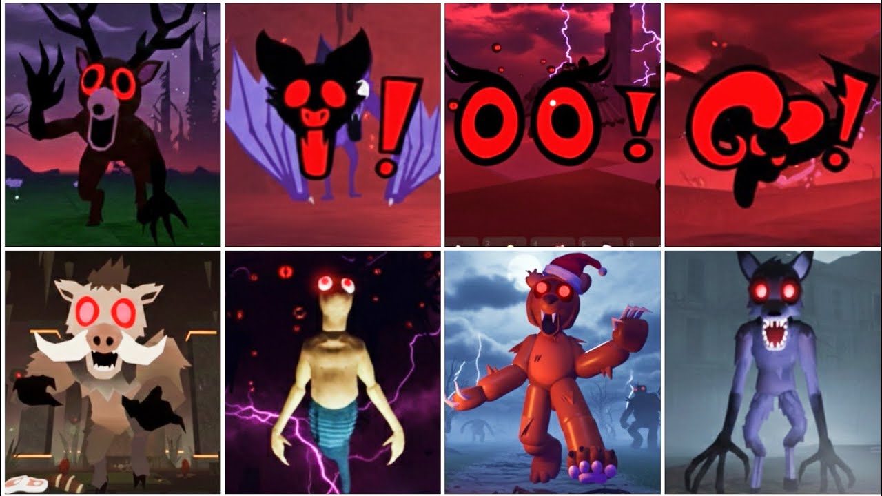 99 Nights In The Forest Deer Vs Ram Vs Owl Vs Bat Vs Boar Vs Wolf Vs Seahorse Vs Bear Jumpscares 
