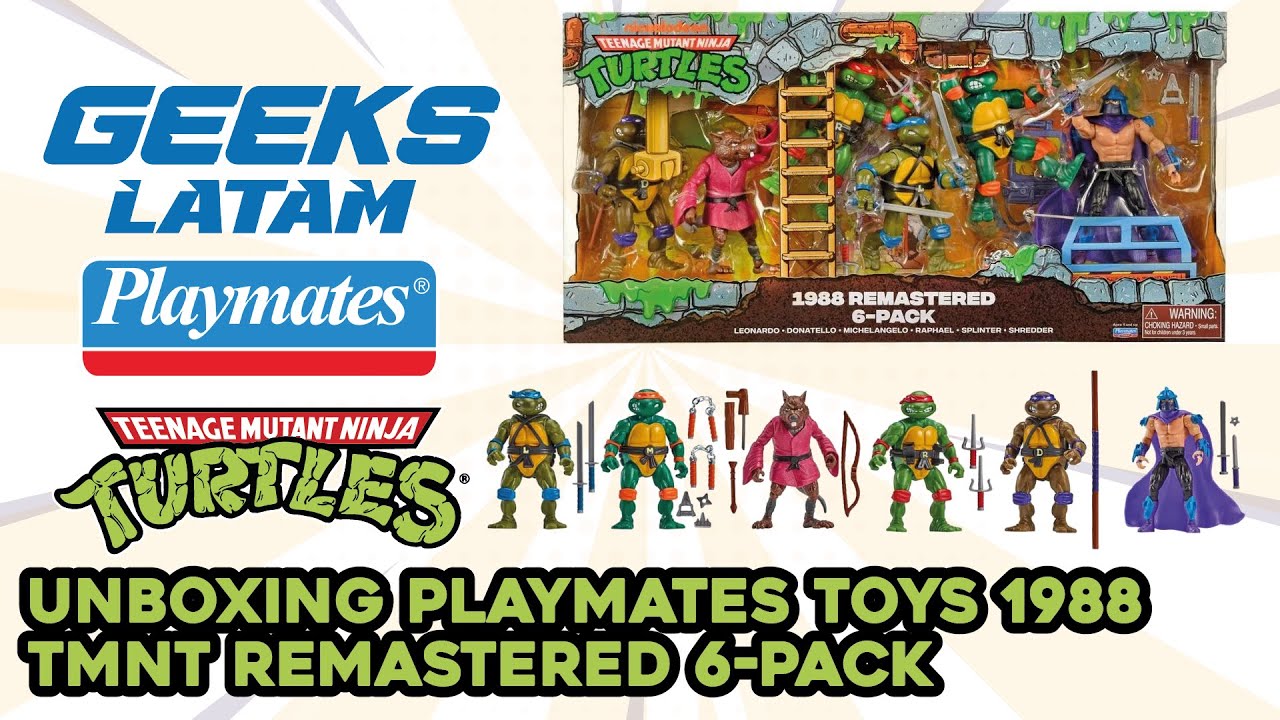 Unboxing Playmates Toys 1988 TMNT Remastered 6 pack