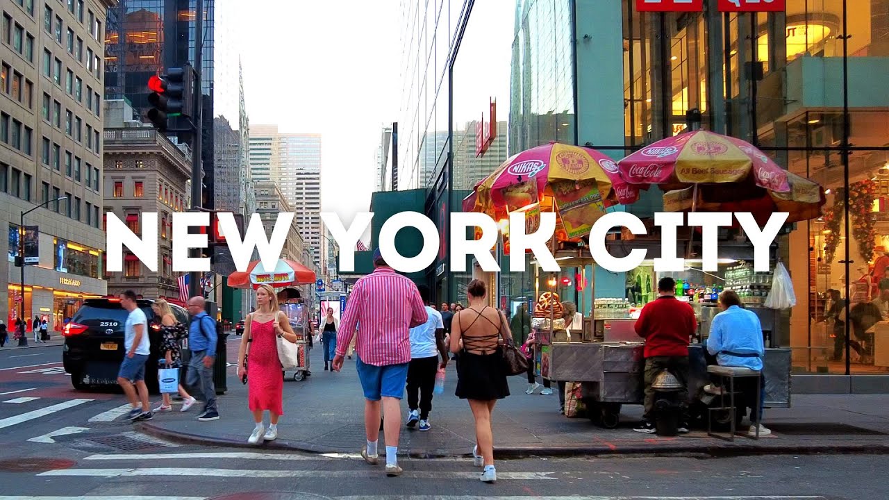 Manhattan street walk on 5th Avenue in a hot Thursday evening | Walk With Lee