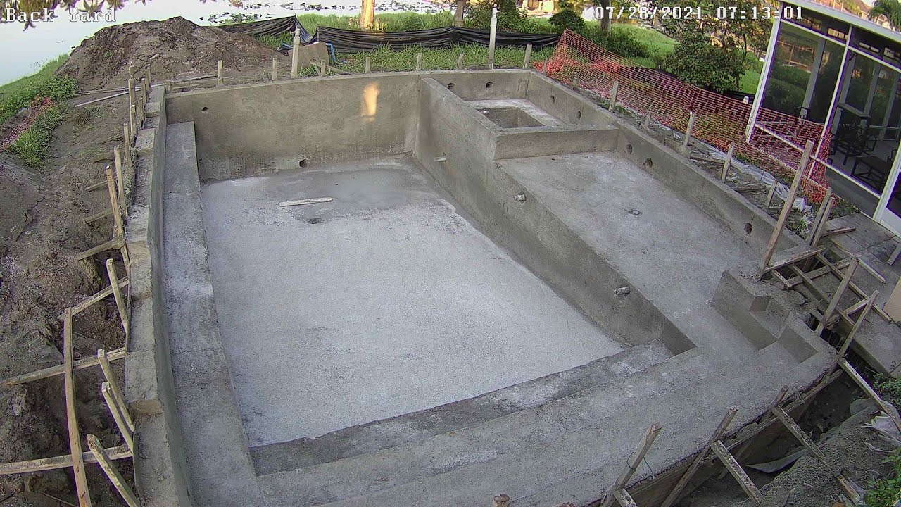 Gunite Pool Construction Time Lapse from IP Camera