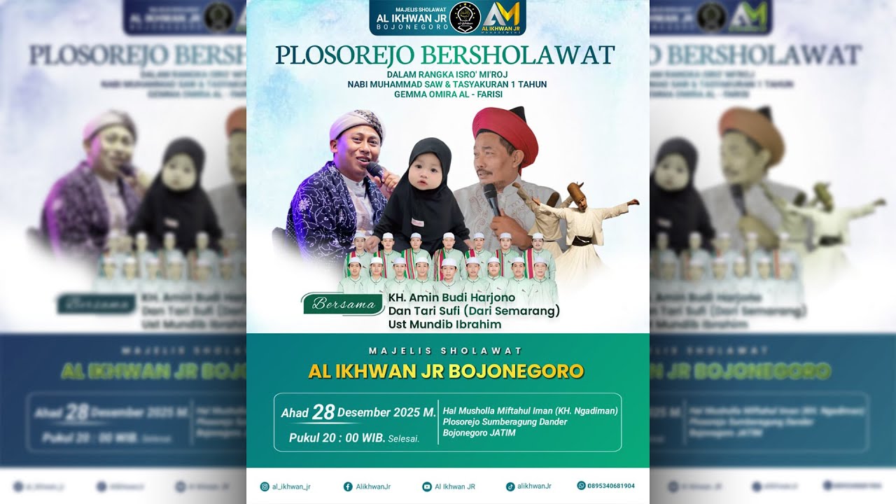 PLOSOREJO BERSHOLAWAT BERSAMA KH AMIN BUDI HARJONO DAN USTADZ MUNDIB IBRAHIM FEAT AL IKHWAN JR BJN
