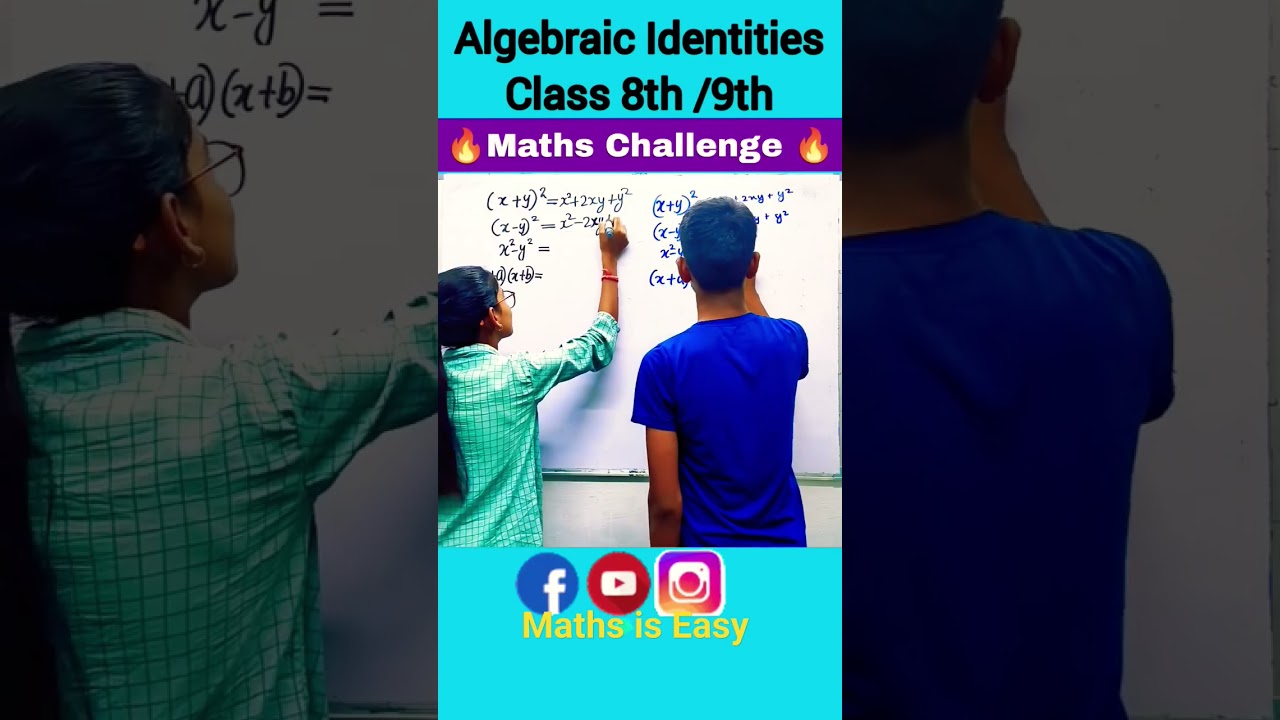 Algebraic Identities Class 9| Class 9 Maths Chapter 2 Polynomials #fun #shorts #youtubeshorts #trend