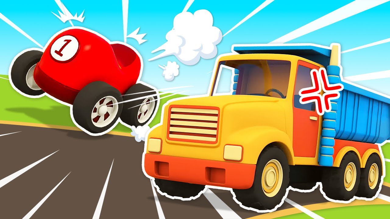 Veículos de serviço ajudam os carrinhos coloridos que ficaram presos no elevador! Desenho animado