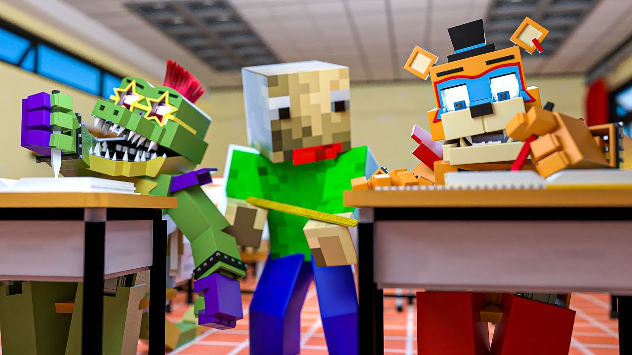 Minecraft Freddy: Being Educated by Baldi?! (Minecraft FNAF Roleplay)