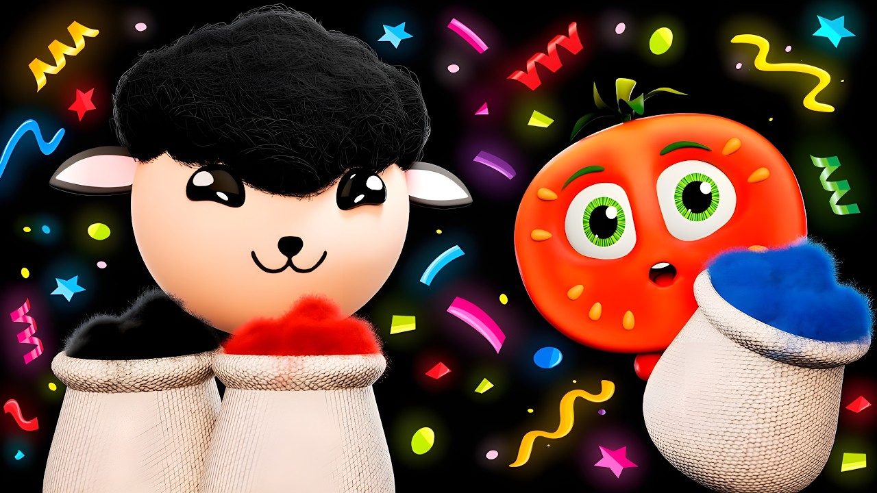 Baa Baa Oveja Negra 🐑 Canción de Colores | Funky Frutas Sensorial Bebés