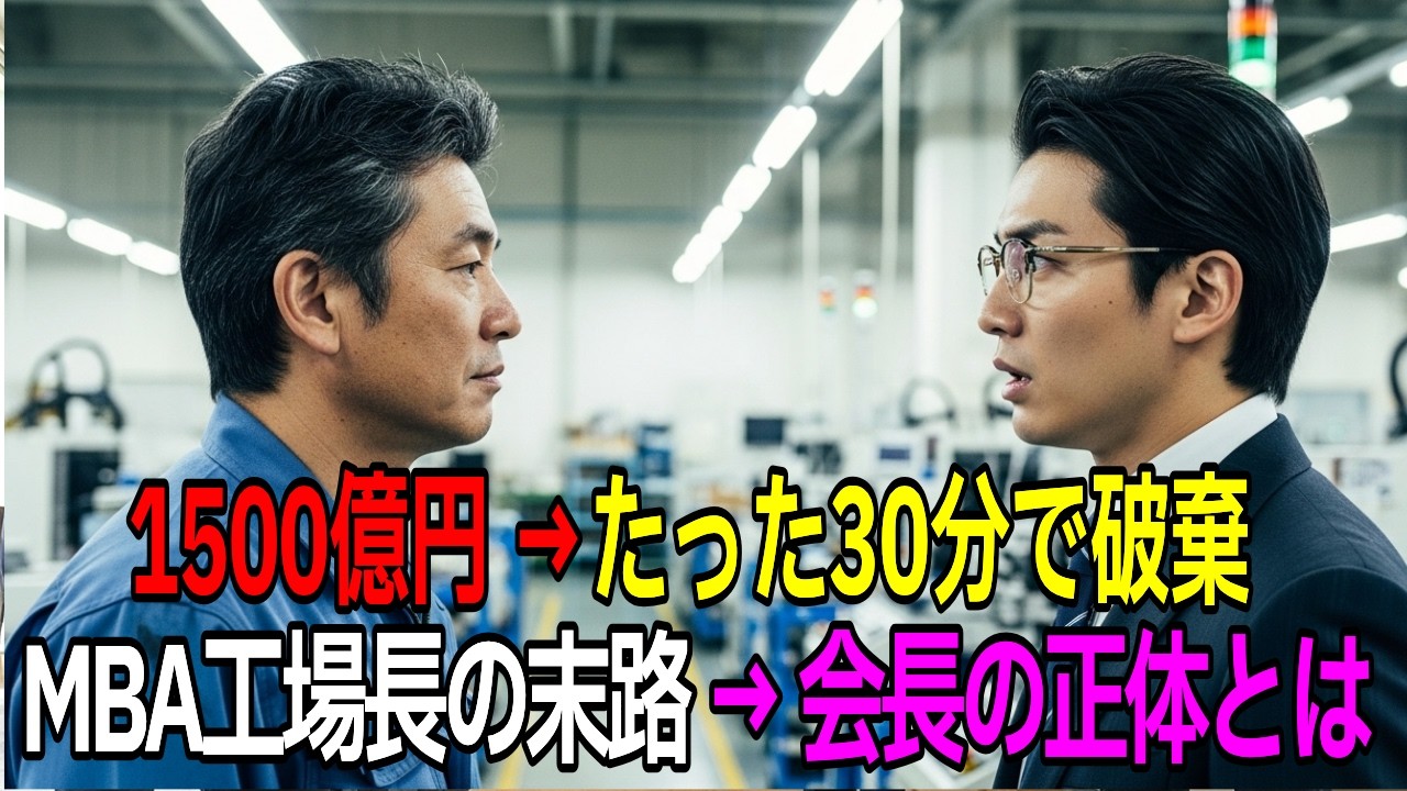 1500億円の契約がたった30分で破棄…中卒作業員を見下したMBA工場長の末路と会長の正体【スカッとする話】【朗読】