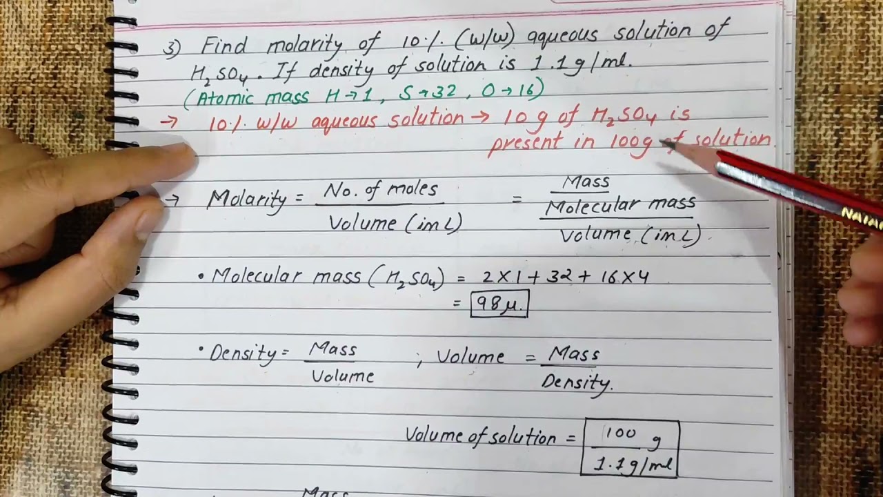 Molarity & Molality Calculations |Percent Concentration Calculations PART 2 | Numericals |