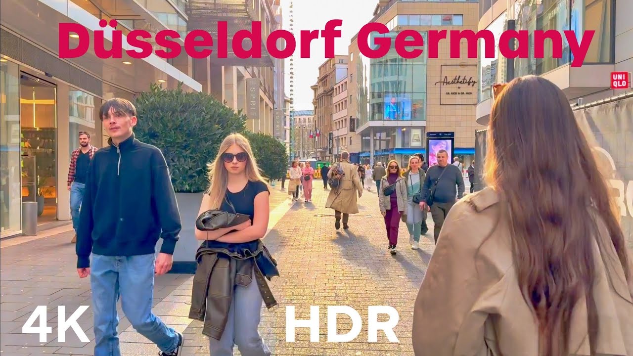 Düsseldorf Germany 🇩🇪 City Tour, Spectacular Walk 4k 60fps HDR 2024