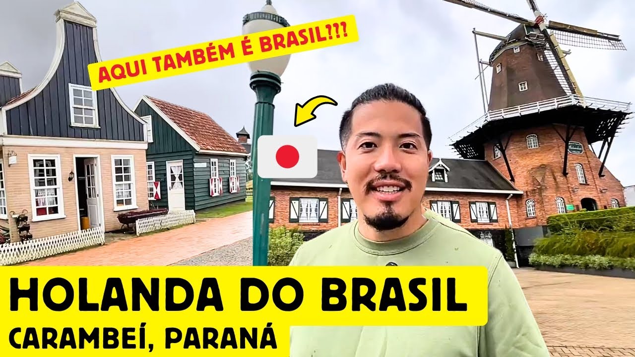 Um japonês encantado na cidade holandesa no Brasil, Carambeí, Paraná.
