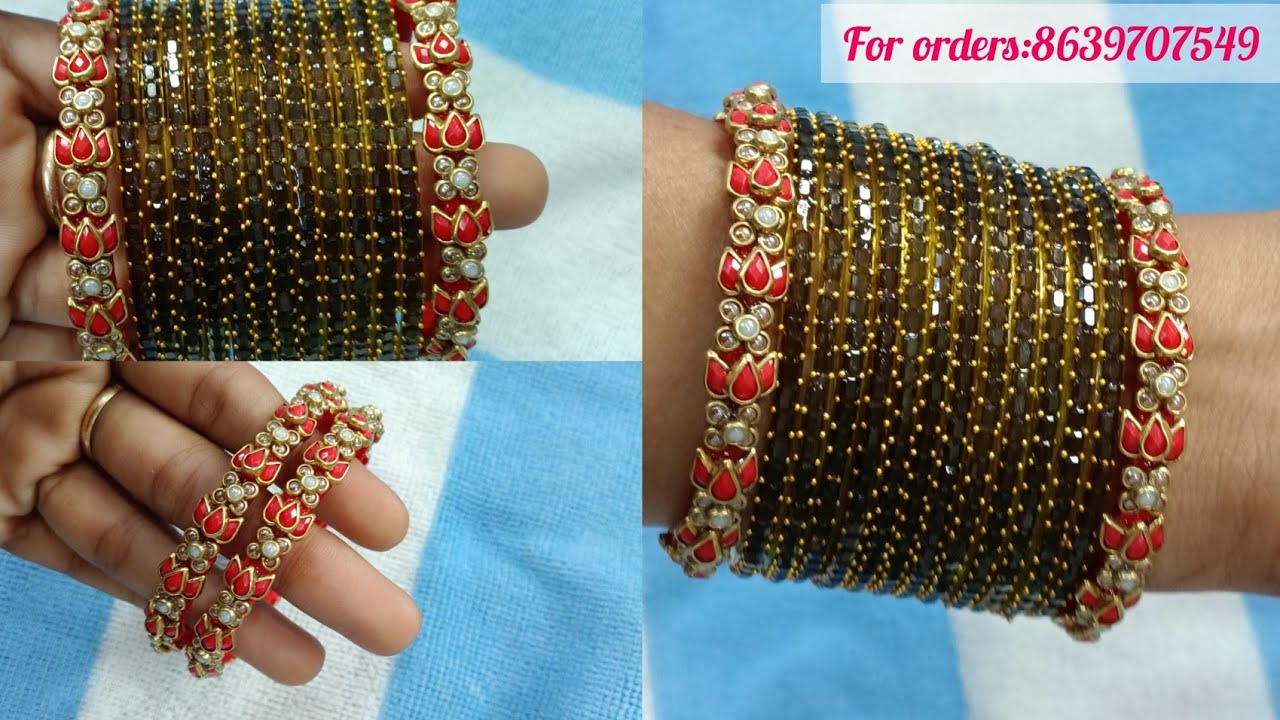Mini lotus 🪷 Design 3d side bangles #navikacreations #silkthreadbangle 