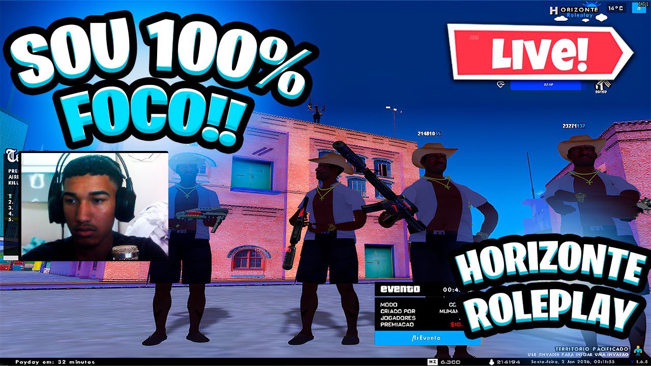LIVE ON🔵VOU VIRAR A NOITE EM LIVE🔵AÇÃO ON NO HZ🔵HORIZONTE RP🔵BRASIL ROLEPLAY🔵GTA RP SAMP #gtarp