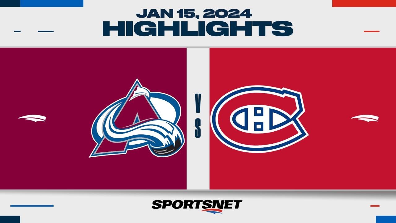 NHL Highlights | Avalanche vs. Canadiens - January 15, 2024